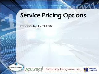 Service Pricing Options
