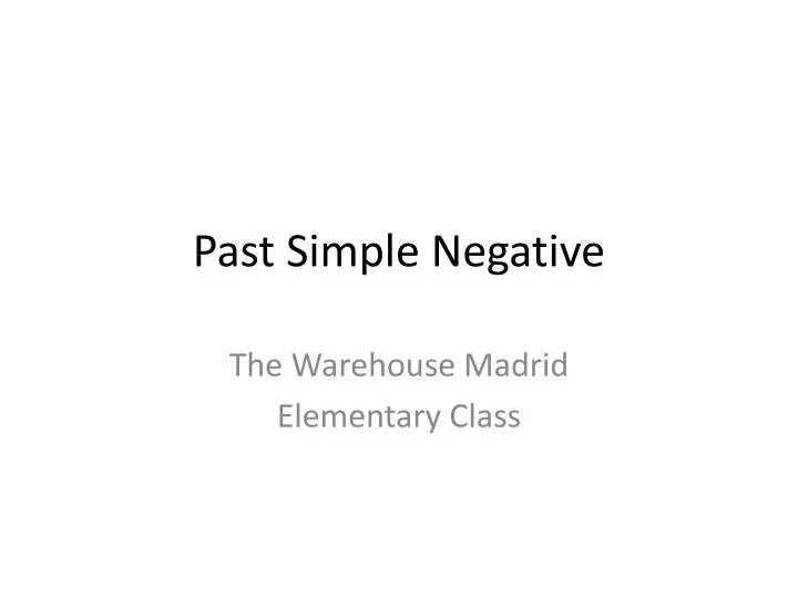 past simple negative