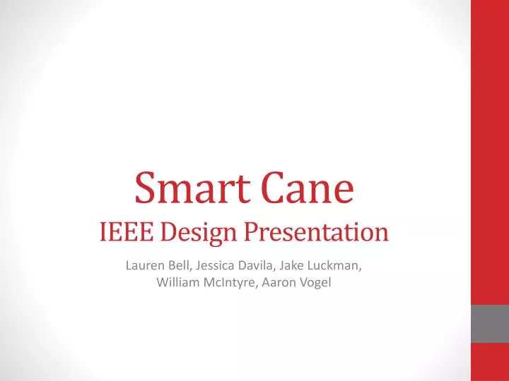 smart cane ieee design presentation