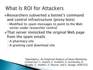 What Is ROI for Attackers