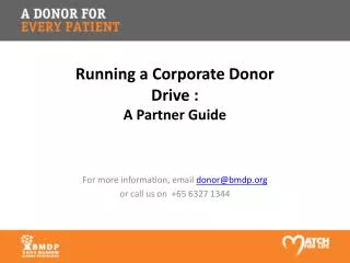 Running a Corporate Donor Drive : A Partner Guide