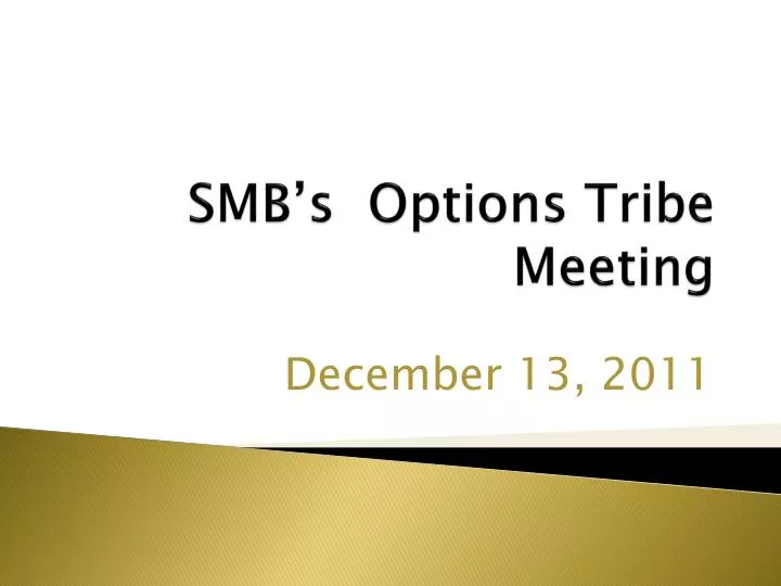smb s options tribe meeting