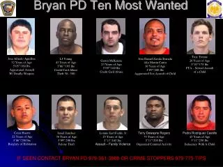 Bryan PD Ten Most Wanted