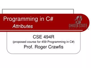 Programming in C# Attributes