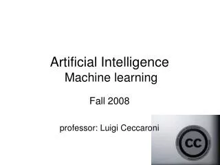 Artificial Intelligence Machine learning