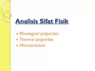 analisis sifat fisik