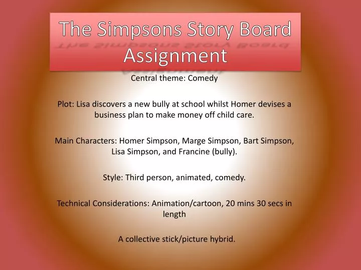 the simpsons story board assignment