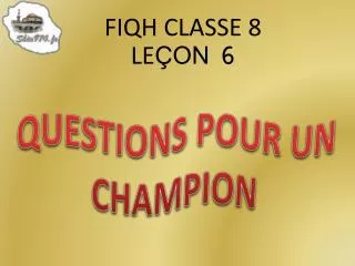 FIQH CLASSE 8 LE ÇON 6