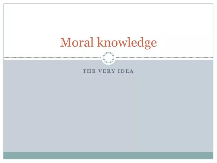 moral knowledge