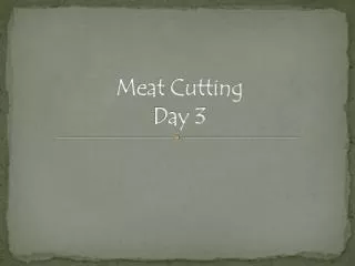 Meat Cutting Day 3
