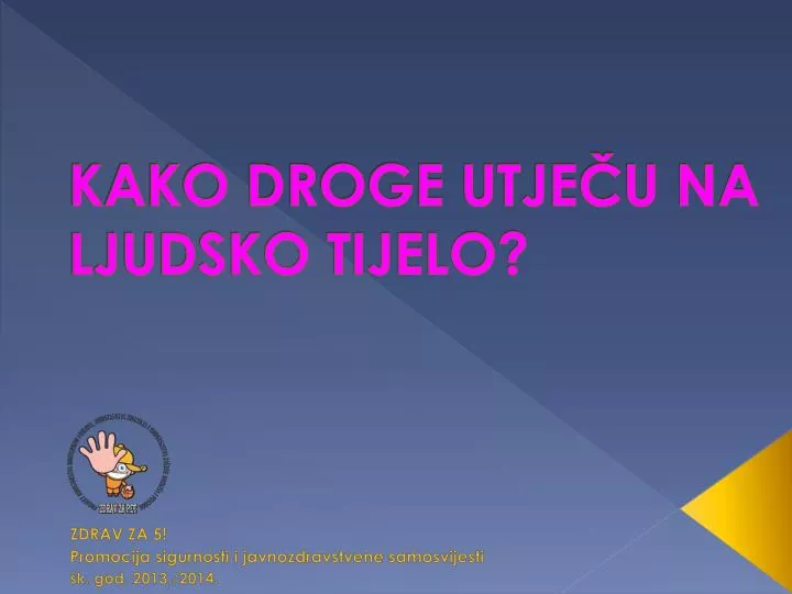 kako droge utje u na ljudsko tijelo