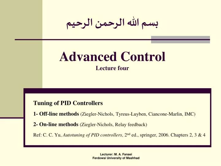 advanced control lecture four