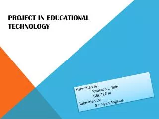 Project in educational technology