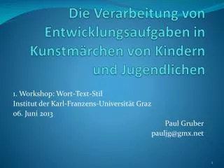 Die Verarbeitung von Entwicklungsaufgaben in Kunstmärchen von Kindern und Jugendlichen