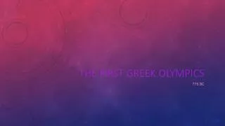 the first greek olympics