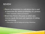 Understanding ROI, Break-Even Point, Markup, and Discounts in Business - slide 1