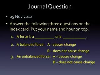 Journal Question