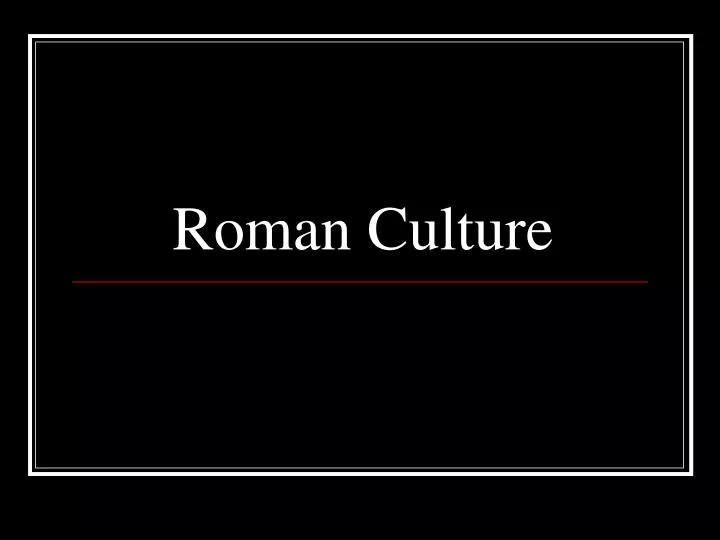 roman culture
