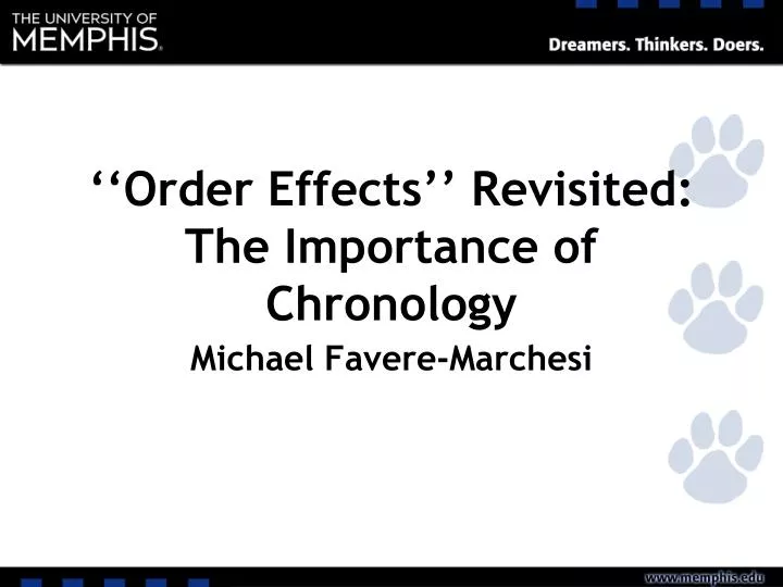 order effects revisited the importance of chronology