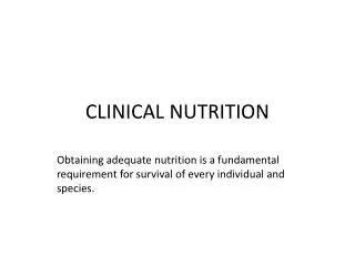 CLINICAL NUTRITION