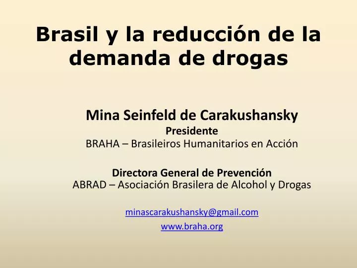 brasil y la reducci n de la demanda de drogas