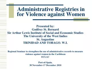 Administrative Registries in for Violence against Women