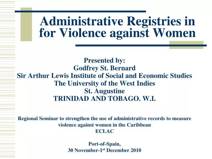 administrative registries in for violence against women