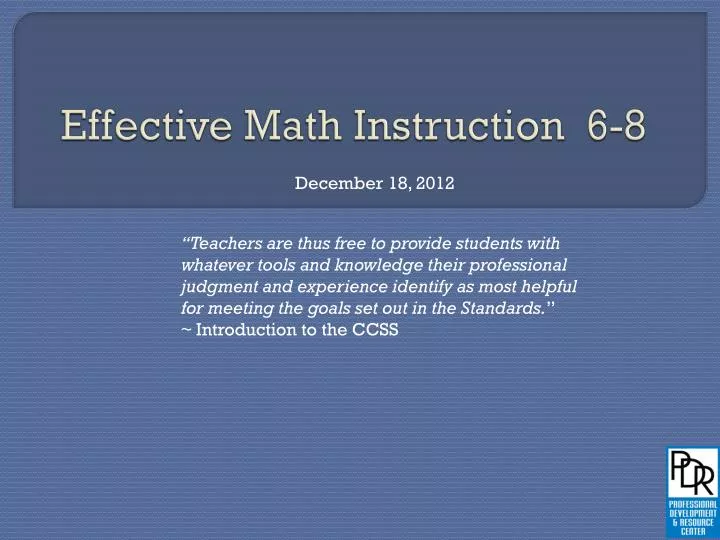 effective math instruction 6 8
