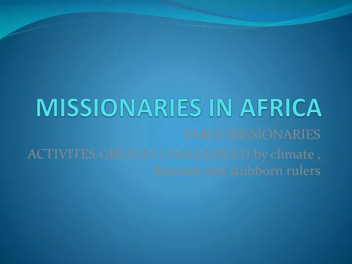 missionaries in africa
