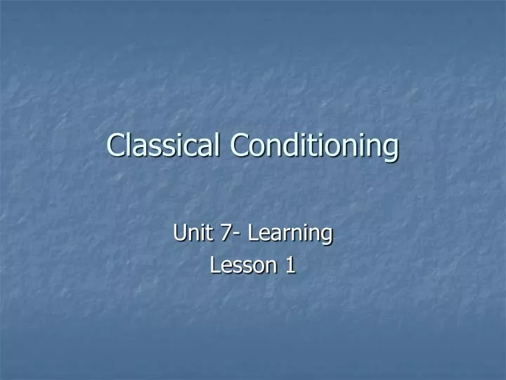 classical conditioning