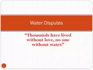 Water Disputes