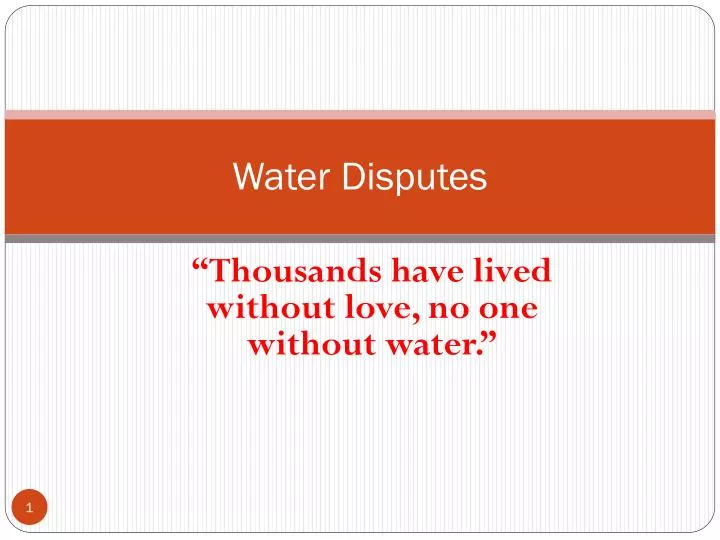 water disputes