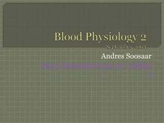 Blood Physiology 2 September 2004