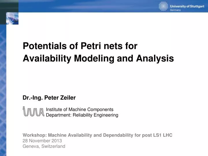 potentials of petri nets for availability modeling and analysis