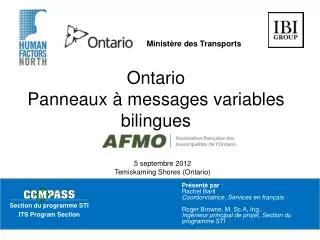 ontario panneaux messages variables bilingues