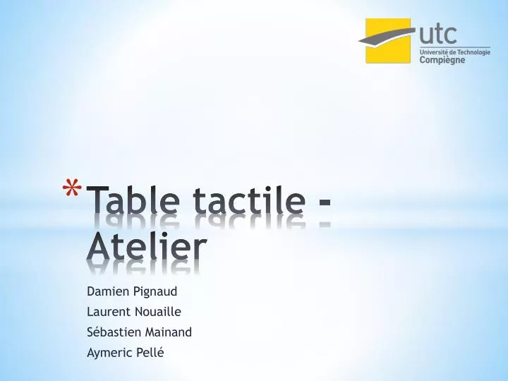 table tactile atelier