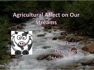 Agricultural Affect on Our Streams