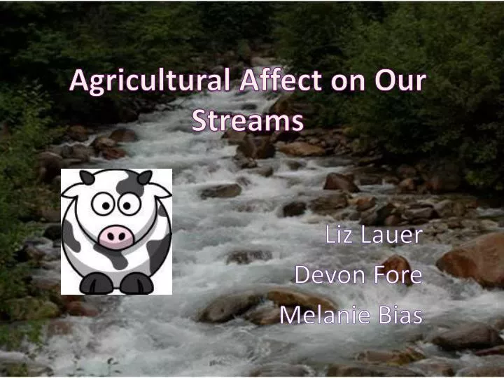 agricultural affect on our streams