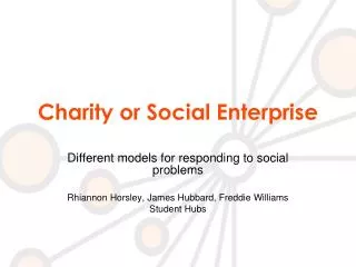 Charity or Social Enterprise