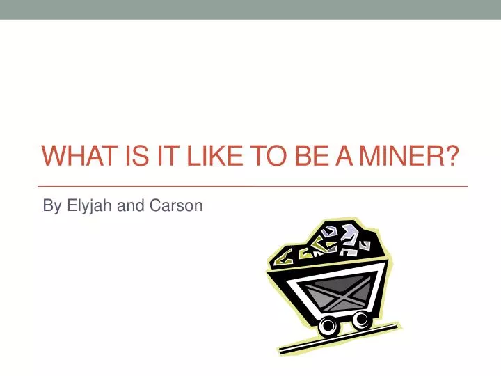 what is it like to be a miner