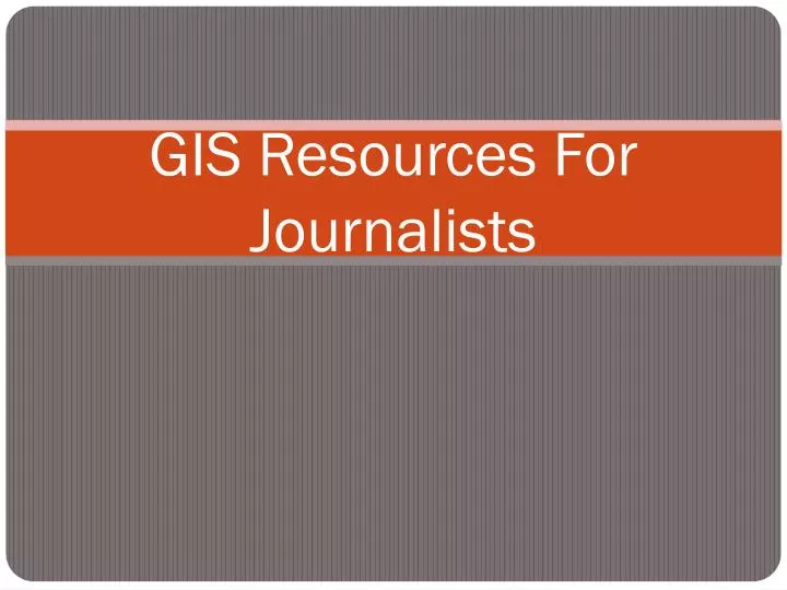 gis resources for journalists