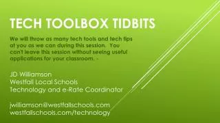 Tech Toolbox Tidbits