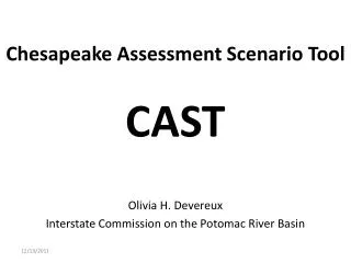 Chesapeake Assessment Scenario Tool CAST