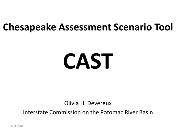 chesapeake assessment scenario tool cast