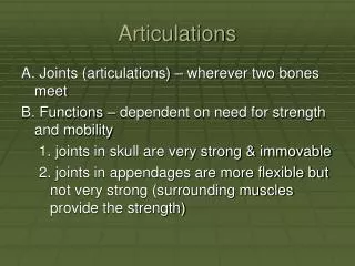 Articulations