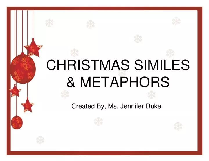 christmas similes metaphors