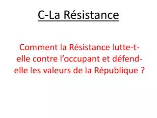 c la r sistance