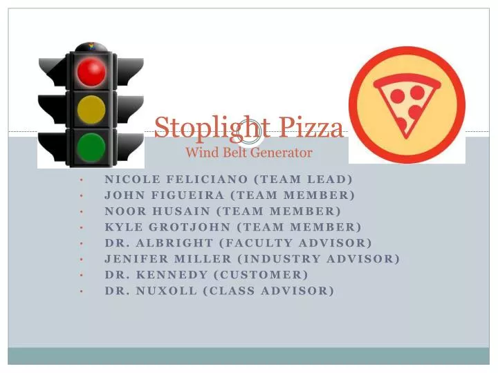 stoplight pizza wind belt generator