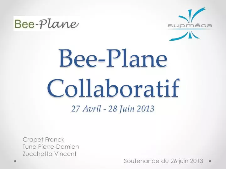 bee plane collaboratif 27 avril 28 juin 2013