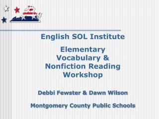 English SOL Institute Elementary Vocabulary &amp; Nonfiction Reading Workshop